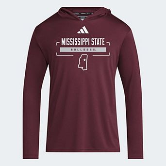 Men's adidas Maroon Mississippi State Bulldogs D4T Long Sleeve Hooded T-Shirt