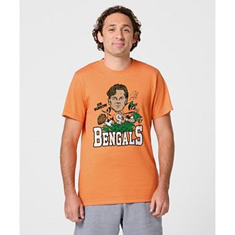 Unisex Homage Joe Burrow Orange Cincinnati Bengals Caricature Player Graphic Tri-Blend T-Shirt