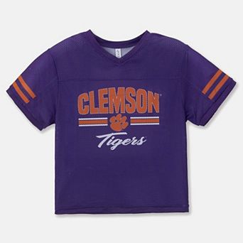 Girls Youth ZooZatz Purple Clemson Tigers Mesh Jersey T-Shirt