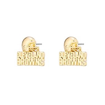 Women's LUV AJ Gold Cleveland Browns Logo Stud Earrings