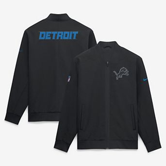 Men's Nike Black Detroit Lions 2026 Rivalries Collection Sideline Bomber Jacket