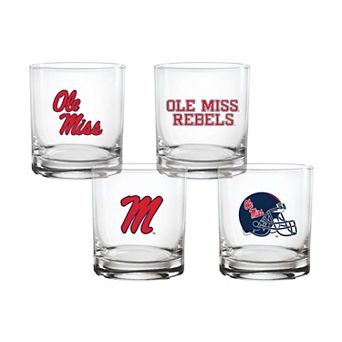 Indigo Falls Ole Miss Rebels Core 4-Pack Collectors Rocks Glass Set