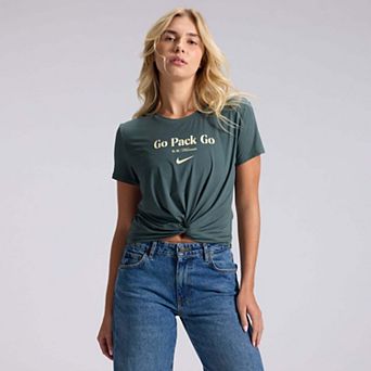 Women's Nike Green Green Bay Packers 2026 Rivalries Collection Classic Twist Cropped T-Shirt