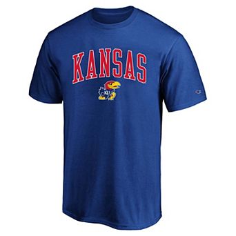 Men's Champion Royal Kansas Jayhawks Champion Big & Tall Team Arch Over Wordmark T-Shirt