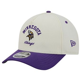 Men's New Era Cream/Purple Minnesota Vikings Arch 9FORTY A-Frame M-Crown Adjustable Hat