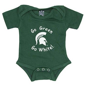 Newborn & Infant Little King Green Michigan State Spartans Start 'Em Young Bodysuit