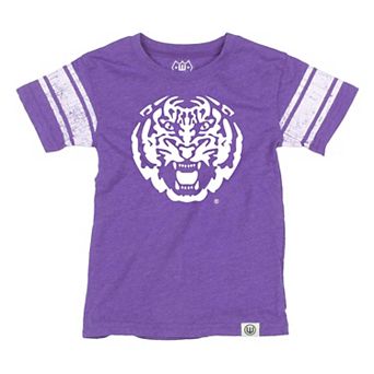 Youth Wes & Willy Purple LSU Tigers Football Jersey T-Shirt
