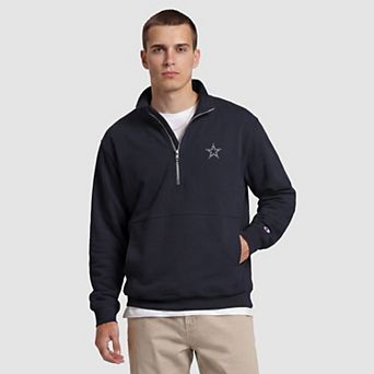 Men's Champion Navy Dallas Cowboys Quarter-Zip Pullover