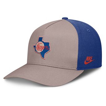 Men's Nike Light Brown/Royal Texas Rangers Cooperstown Rise A-Frame Adjustable Hat