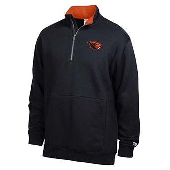 Men's Champion Black Oregon State Beavers Fleece Quarter-Zip Pullover
