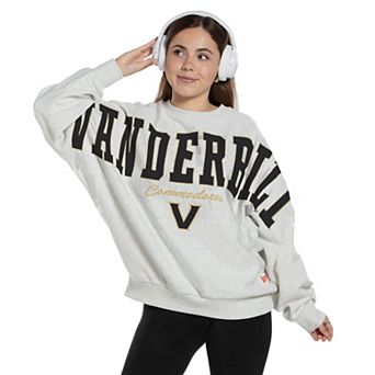 Women's Pressbox Heather Gray Vanderbilt Commodores Flannigan Oversized Fleece Sweatshirt