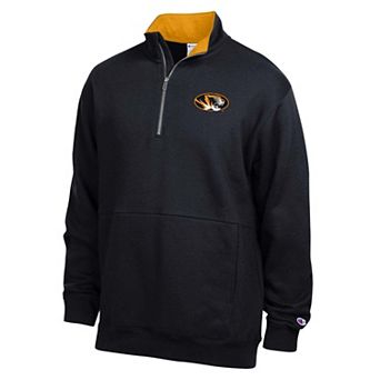 Men's Champion Black Missouri Tigers Fleece Quarter-Zip Pullover