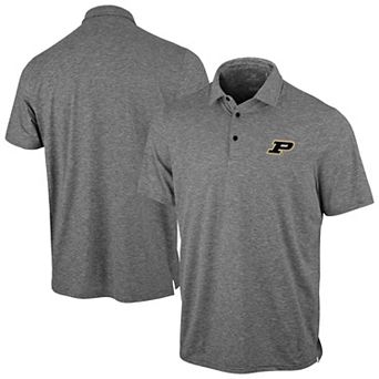Men's Antigua Heather Black Purdue Boilermakers Static Polo