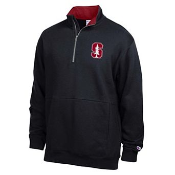 Men's Champion Black Stanford Cardinal Fleece Quarter-Zip Pullover