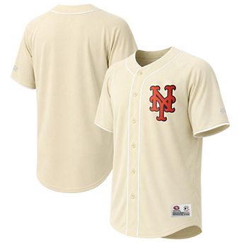 Men's Stitches Cream New York Mets Fashion Jersey