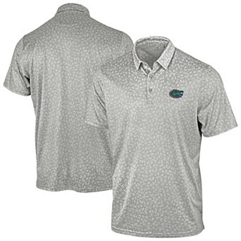 Men's Antigua Gray Florida Gators Mono Floral Polo