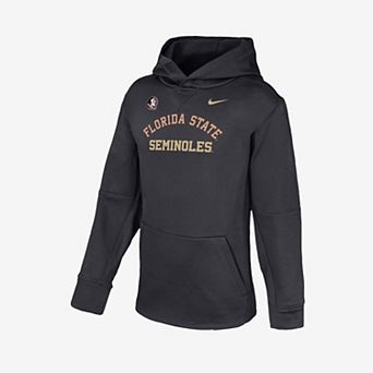 Youth Nike Anthracite Florida State Seminoles Arched Therma-FIT Hoodie