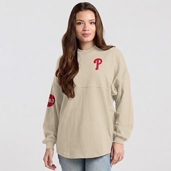 Women's Fanatics Cream Philadelphia Phillies Spirit Jersey Heavyweight Long Sleeve T-Shirt