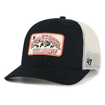 Men's '47 Black Colorado Buffaloes Orange Bowl Champions Scored Trucker Adjustable Hat