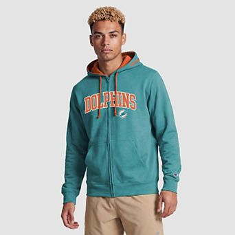Men's Champion Aqua/Orange Miami Dolphins Full-Zip Hoodie