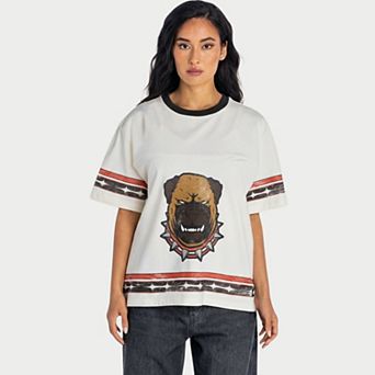 Women's The Wild Collective Cream Cleveland Browns Oversized Established Boyfriend T-Shirt