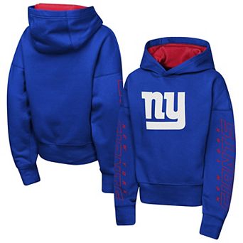 Girls Youth Outerstuff Royal New York Giants Miss Tailgate Color Block Hoodie