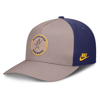 Men's Nike Light Brown/Royal Milwaukee Brewers Cooperstown Rise A-Frame Adjustable Hat