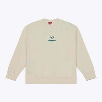Women's Mitchell & Ness Cream Miami Dolphins Core Essentials Micro Logo Fleece Sweatshirt