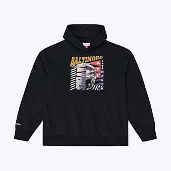Men's Mitchell & Ness Black Baltimore Ravens Core Essentials Street Graphic Fleece Hoodie