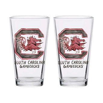Indigo Falls South Carolina Gamecocks Laura Wilcox Mascot Pint Glass Set of 2