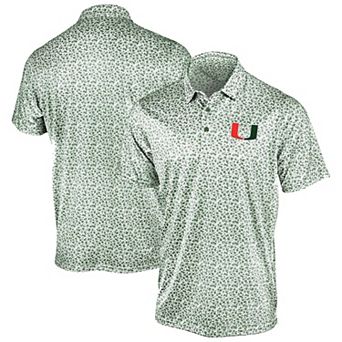 Men's Antigua Green Miami Hurricanes Flourish Polo