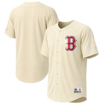 Men's Stitches Cream Boston Red Sox Fashion Jersey