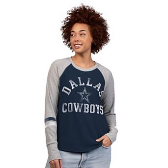 Women's Starter Navy Dallas Cowboys Waffle Raglan Long Sleeve T-Shirt