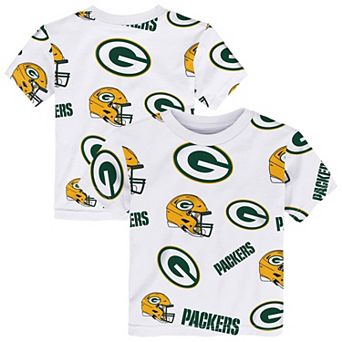 Toddler Outerstuff White Green Bay Packers Mascot Play T-Shirt