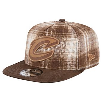 Men's New Era Brown Cleveland Cavaliers Plaid 9FIFTY A-Frame Adjustable Hat