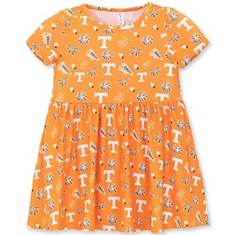 Girls Toddler ZooZatz Tennessee Orange Tennessee Volunteers All-Over Print Short Sleeve Dress