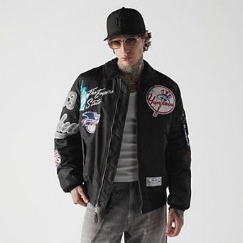 Men's New Era x Alpha Industries Black New York Yankees MA-1 Full-Zip Bomber Jacket