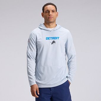 Men's Nike Silver Detroit Lions 2026 Rivalries Collection Sideline Lightweight Hooded Long Sleeve Top