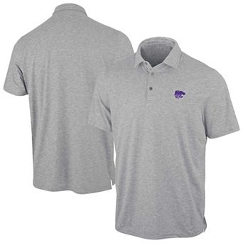 Men's Antigua Heather Gray Kansas State Wildcats Static Polo