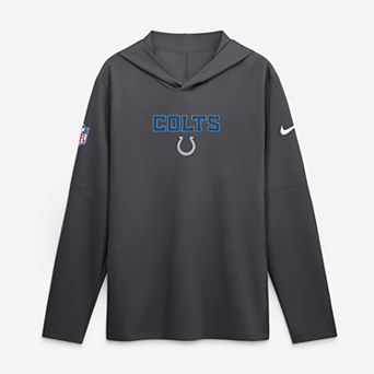 Men's Nike Anthracite Indianapolis Colts 2026 Rivalries Collection Sideline Lightweight Hooded Long Sleeve Top