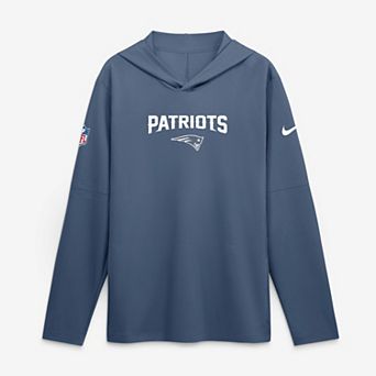 Men's Nike Blue New England Patriots Rivalries Collection Sideline Lightweight Hooded Long Sleeve Top
