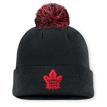 Men's Fanatics Black Toronto Maple Leafs Canada Military Appreciation Authentic Pro Cuffed Knit Hat with Pom