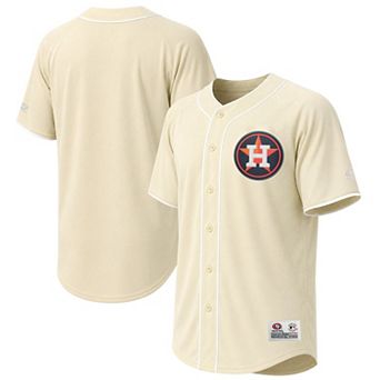Men's Stitches Cream Houston Astros Fashion Jersey