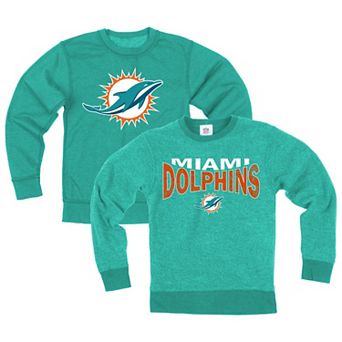 Youth Wes & Willy Aqua Miami Dolphins Reversible Fleece Sweatshirt