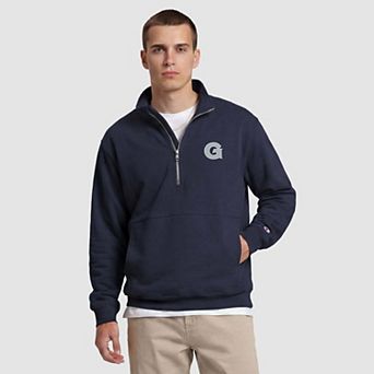 Men's Champion Navy Georgetown Hoyas Quarter-Zip Fleece Pullover