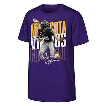 Youth Outerstuff Justin Jefferson Purple Minnesota Vikings Legendary Player Card T-Shirt