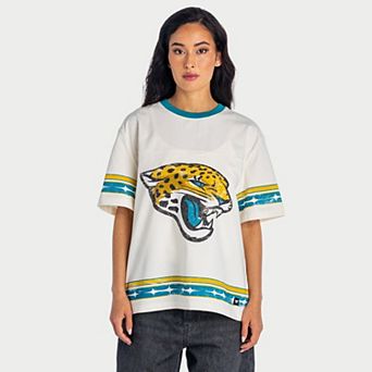 Women's The Wild Collective Cream Jacksonville Jaguars Oversized Established Boyfriend T-Shirt