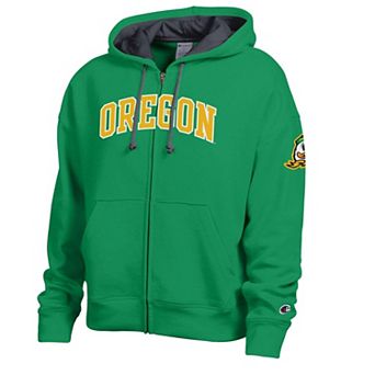 Women's Champion Green Oregon Ducks Arch Full-Zip Fleece Hoodie
