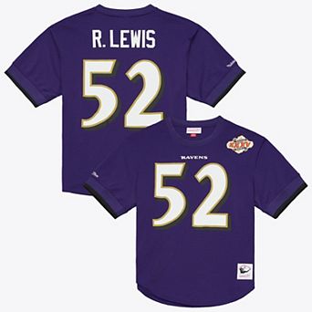 Men's Mitchell & Ness Ray Lewis Purple Baltimore Ravens Retired Player Name & Number Mesh Top