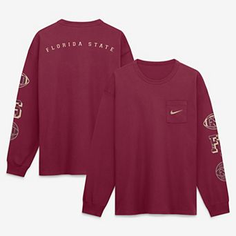 Men's Nike Garnet Florida State Seminoles Academic Long Sleeve Pocket T-Shirt